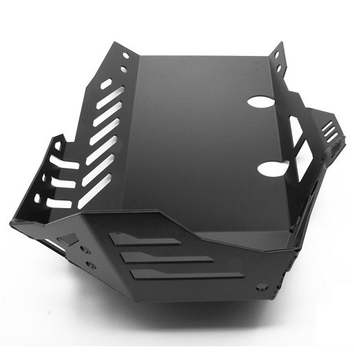 Aluminum skid plate black anodized machined and produced with bending and laser cutting
