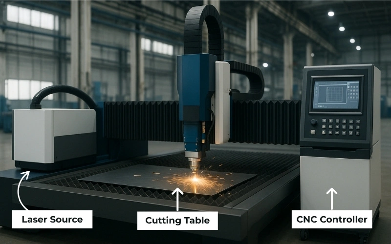 core components of fiber laser cut machine