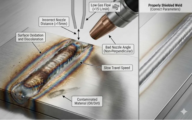 surface oxidation and discoloration